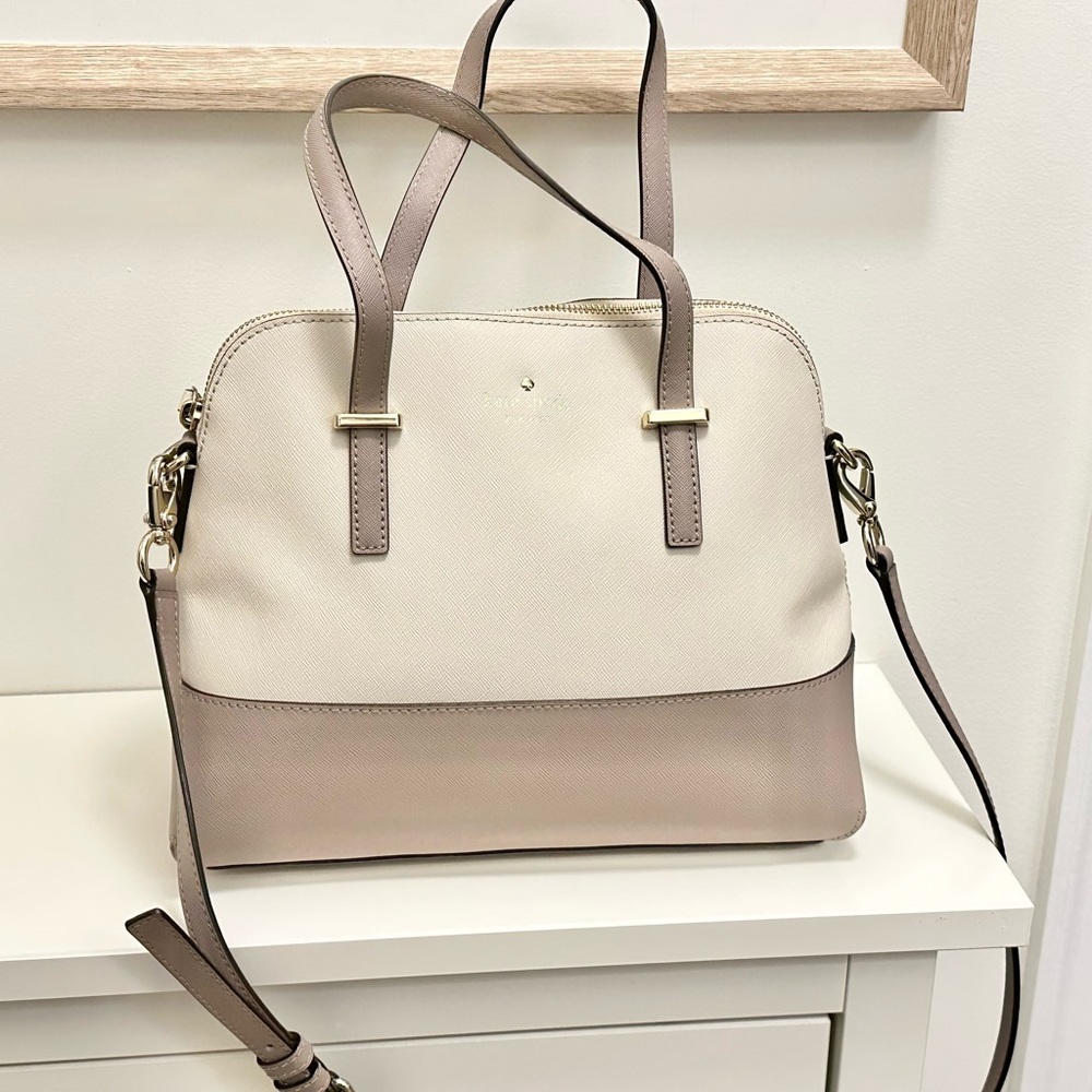 Kate Spade Cedar Street Maise Crisp Linen cement color block crossbody bag